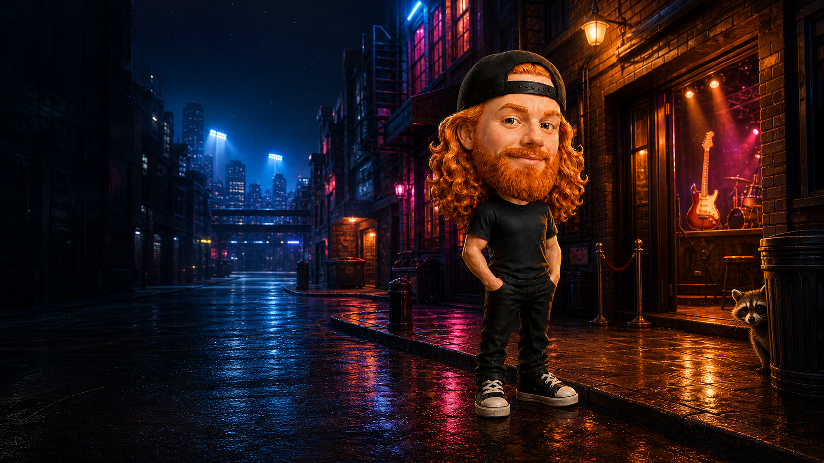 Rosa in the BobbleCity city-light district